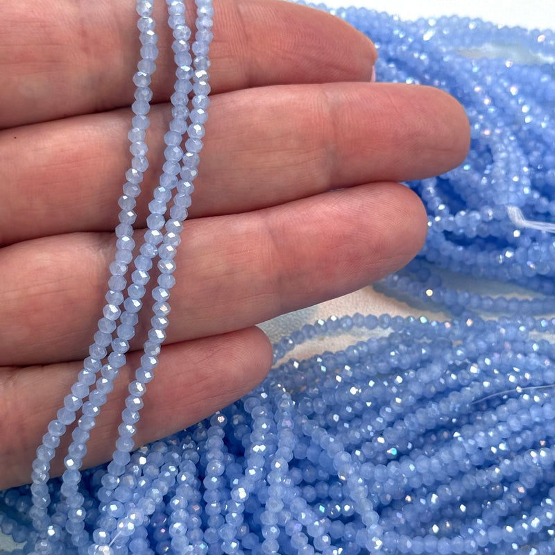 Perles rondelles de cristal 1mm brin 170 pcs, PBC1C39