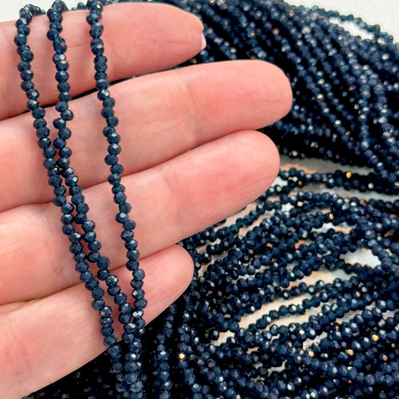 1mm Crystal rondelle beads strand 180 pcs, PBC1C91