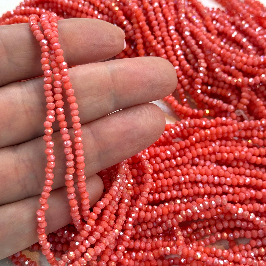 1mm Crystal rondelle beads strand 180 pcs, PBC1C92