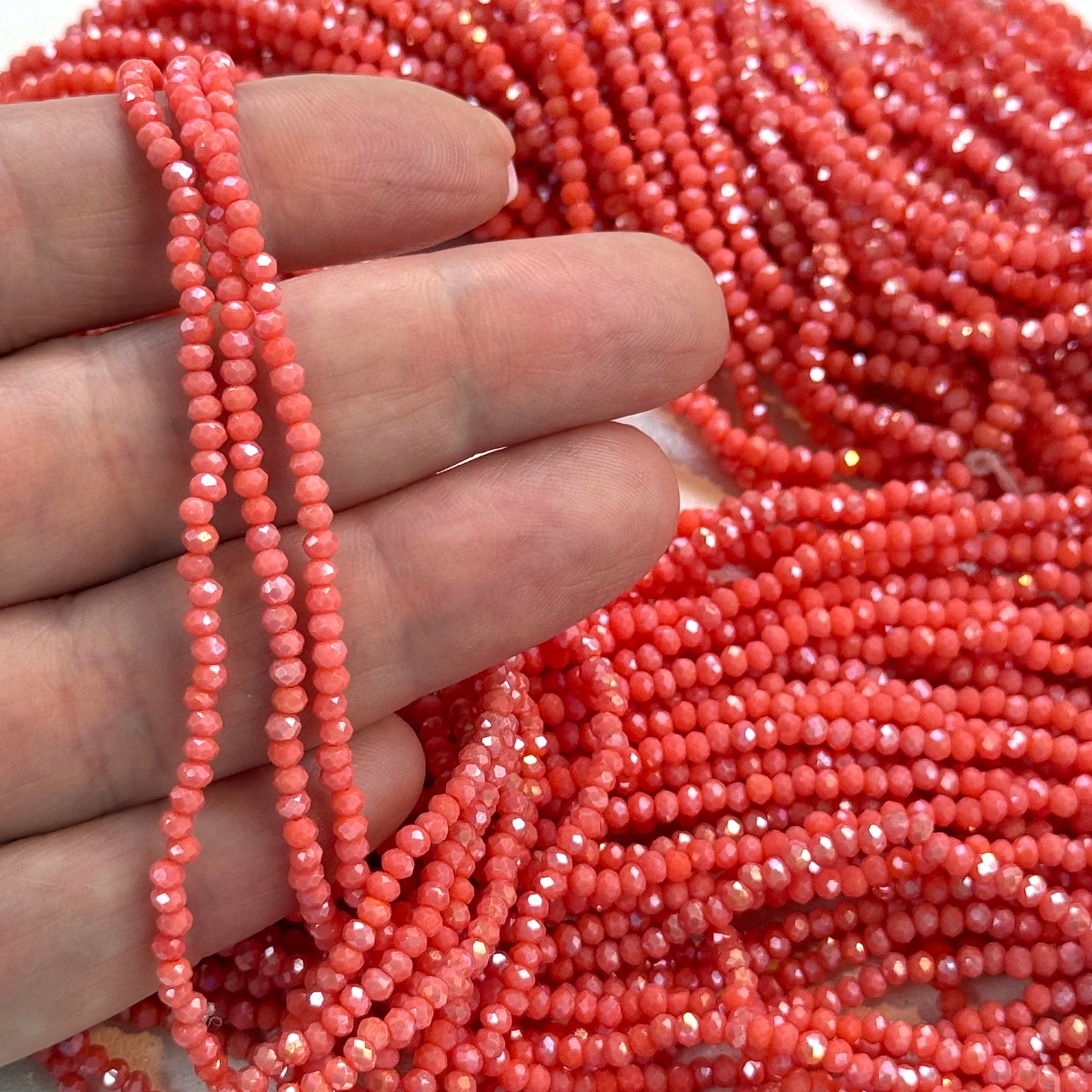 1mm Crystal rondelle beads strand 180 pcs, PBC1C92