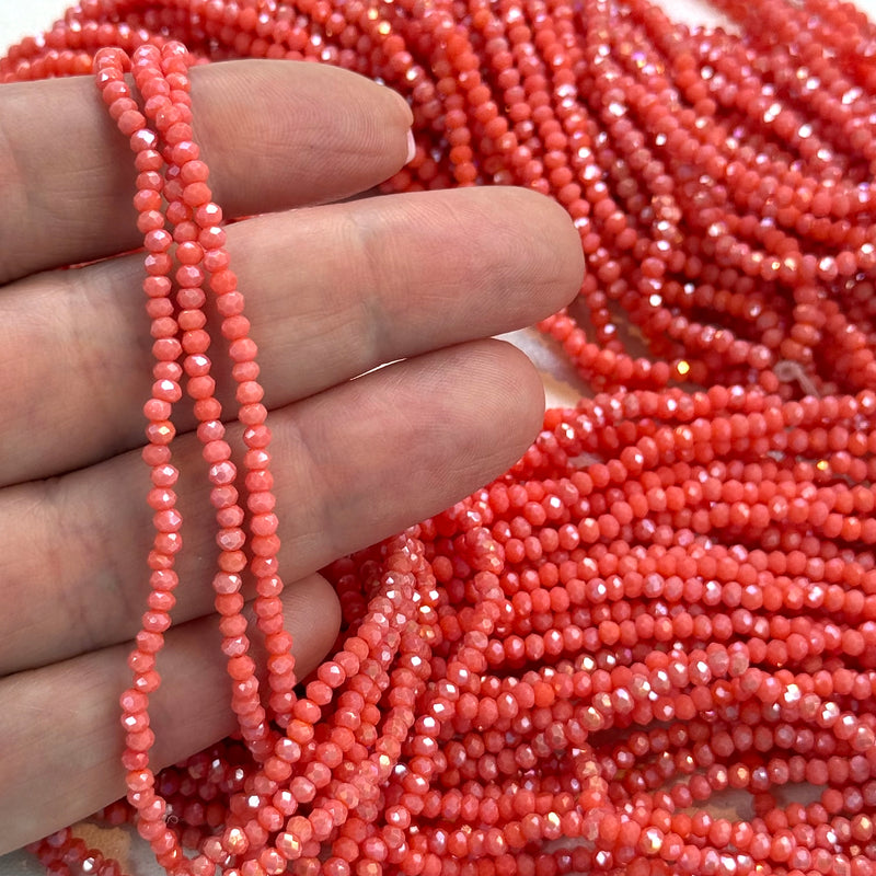 Perles rondelles de cristal 1mm brin 170 pcs, PBC1C39