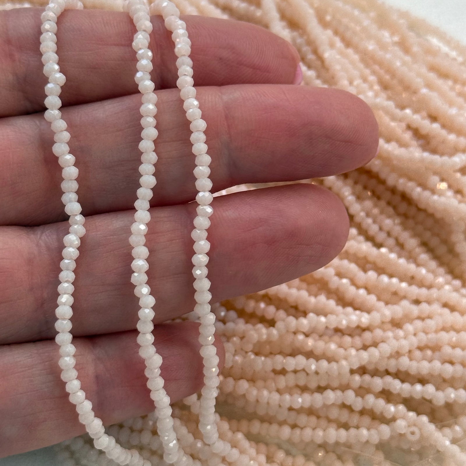 1mm Crystal rondelle beads strand 155 pcs, PBC1C93