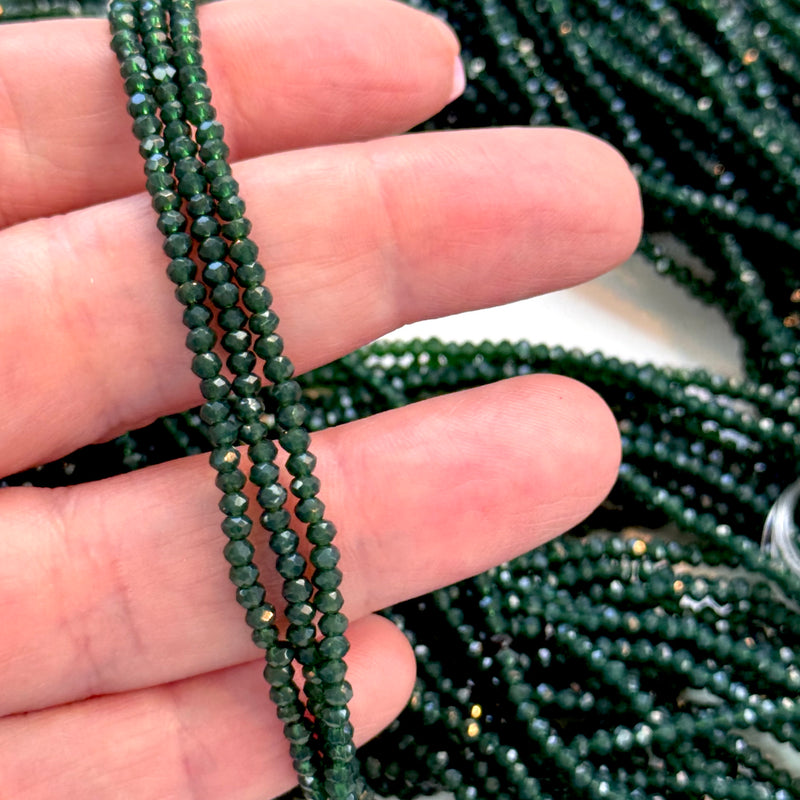 Perles rondelles de cristal 1mm brin 170 pcs, PBC1C39