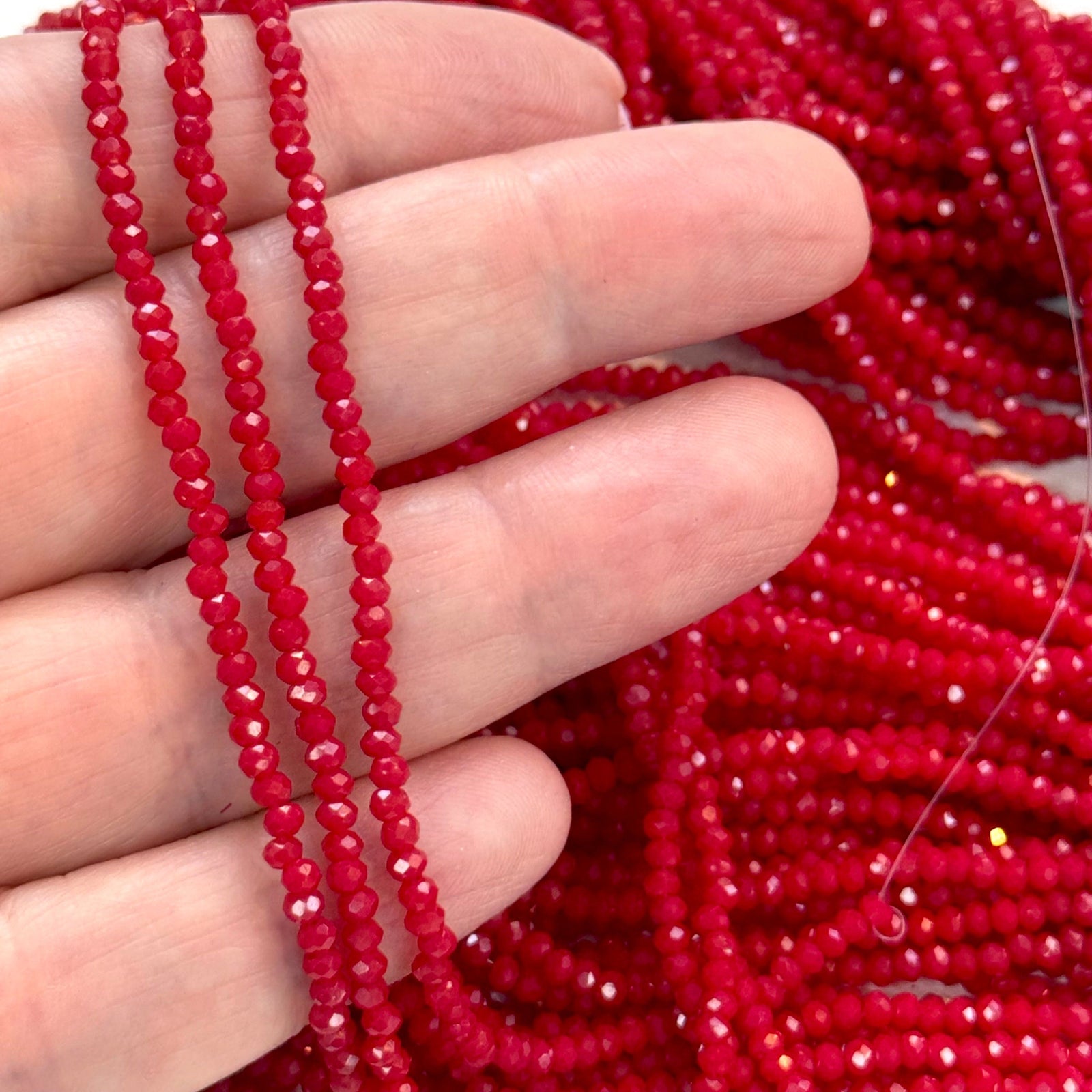 1mm Crystal rondelle beads strand 180 pcs, PBC1C96