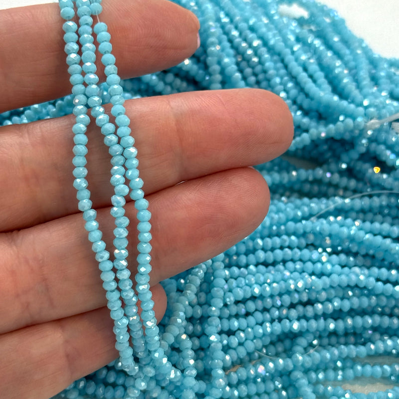 1mm Crystal rondelle beads strand 180 pcs, PBC1C98