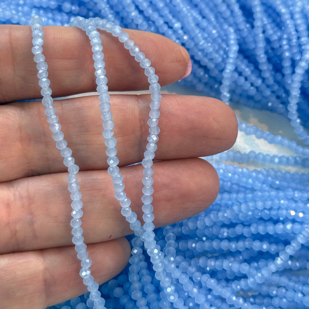 1mm Crystal rondelle beads strand 180 pcs, PBC1C100