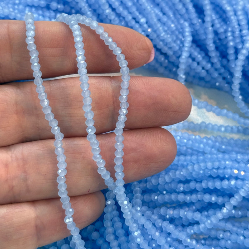 1mm Crystal rondelle beads strand 180 pcs, PBC1C100