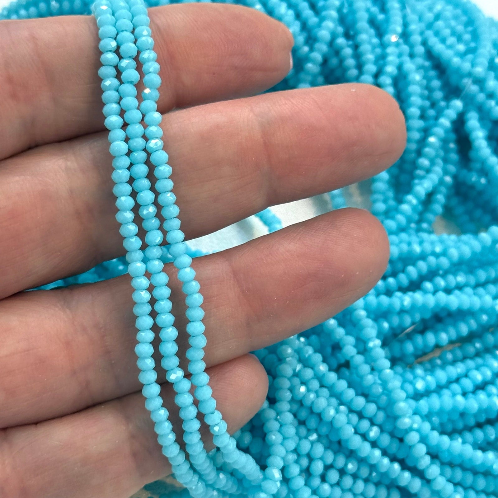 1mm Crystal rondelle beads strand 180 pcs, PBC1C101