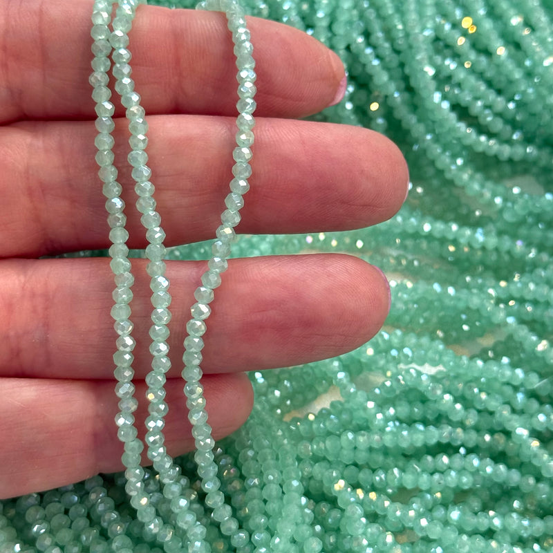 1mm Crystal rondelle beads strand 180 pcs, PBC1C102