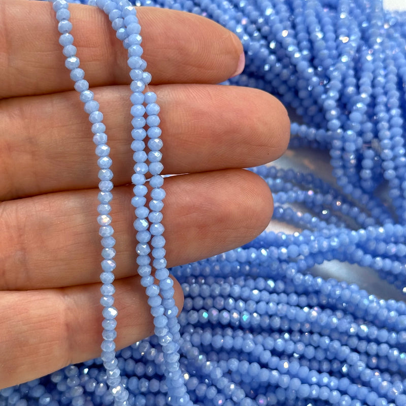 1mm Crystal rondelle beads strand 180 pcs, PBC1C107