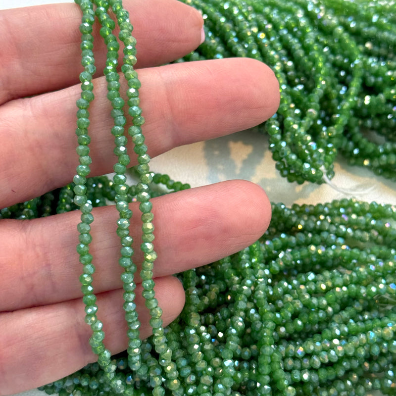 1mm Crystal rondelle beads strand 180 pcs, PBC1C110