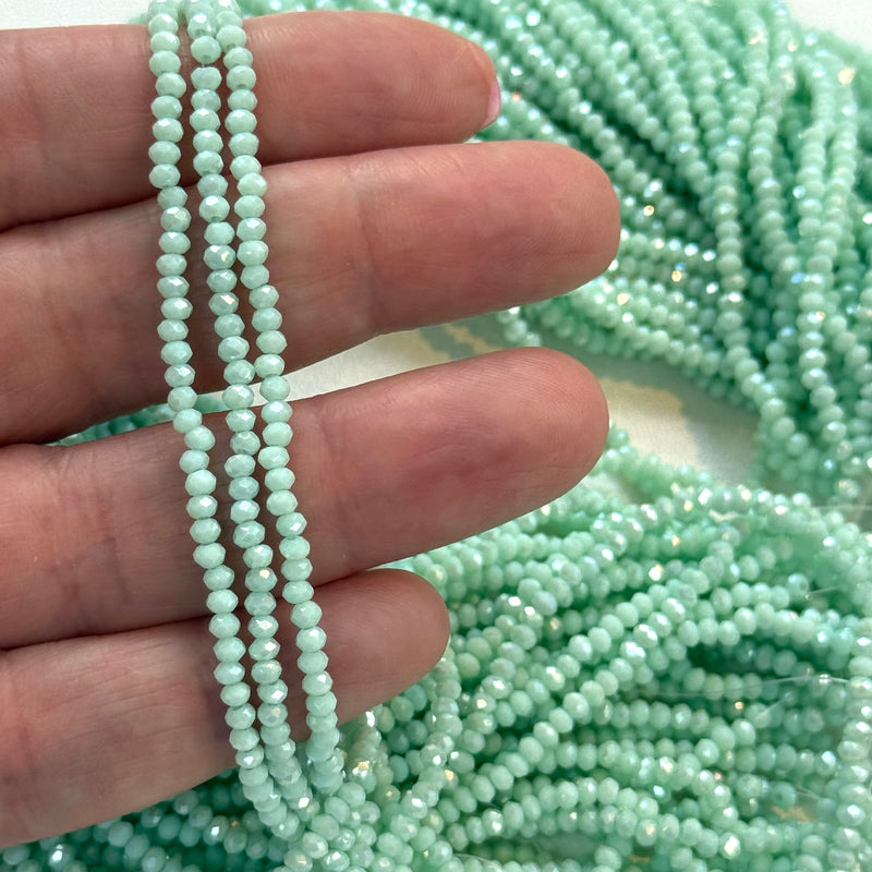1mm Crystal rondelle beads strand 180 pcs, PBC1C111