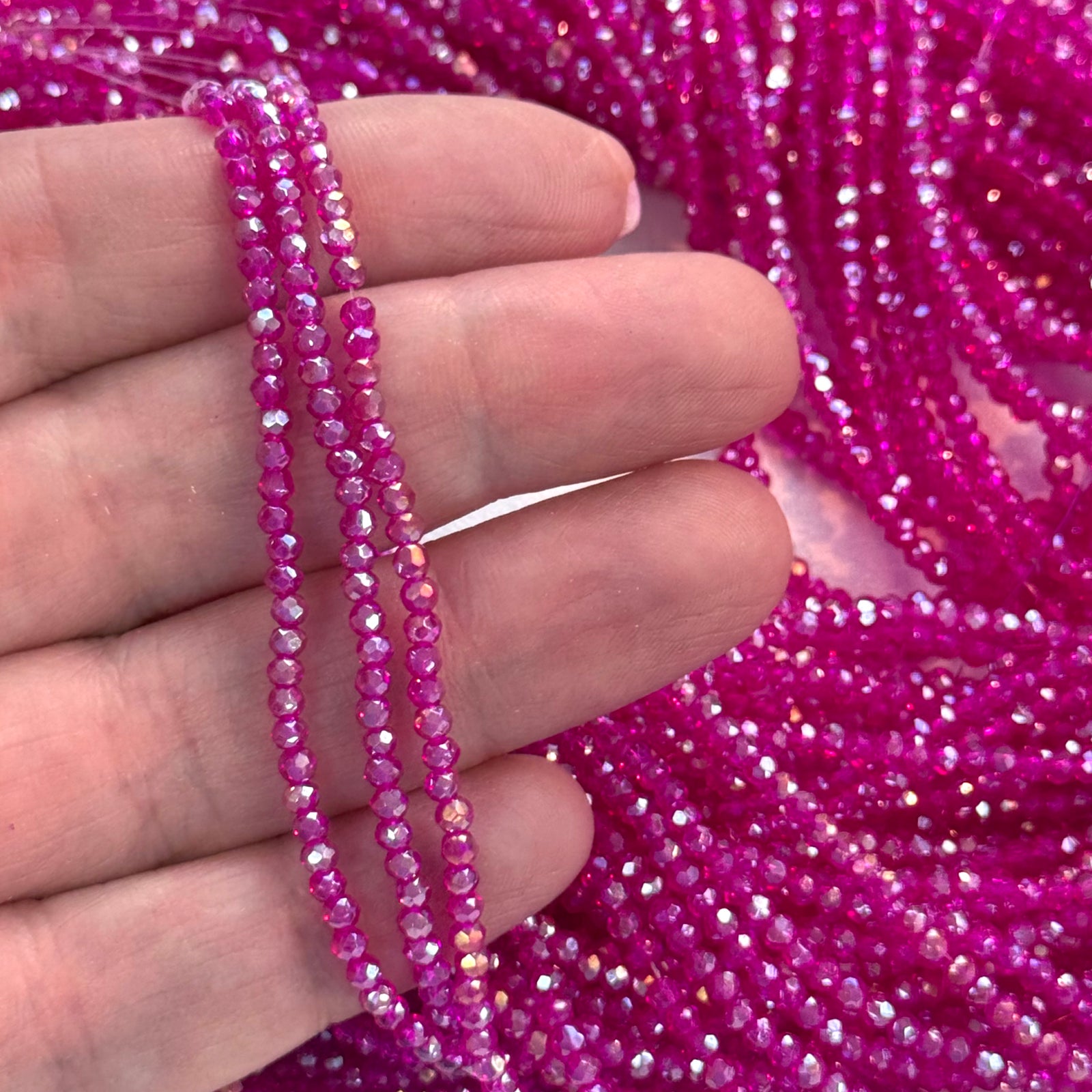 1mm Crystal rondelle beads strand 180 pcs, PBC1C114