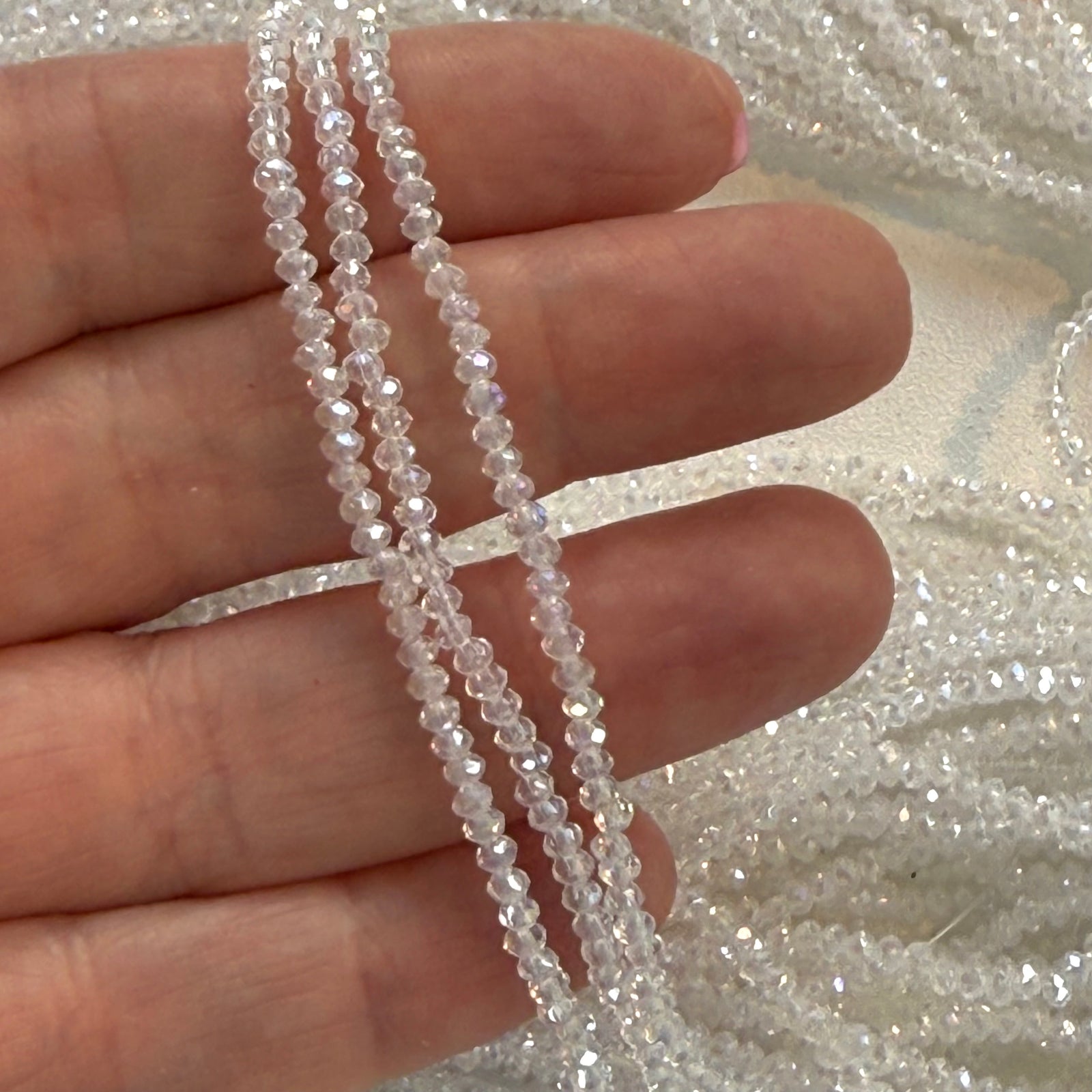 1mm Crystal rondelle beads strand 170 pcs, PBC1C33