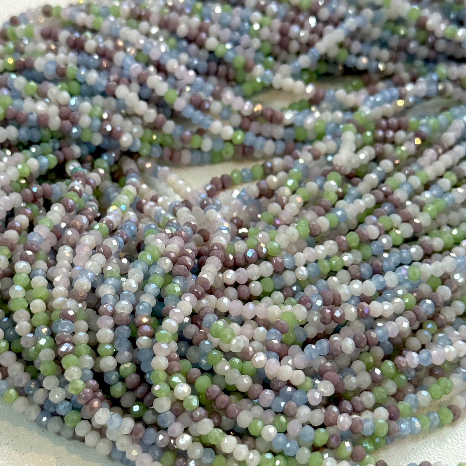 1mm Crystal rondelle beads strand 180 pcs, PBC1C121