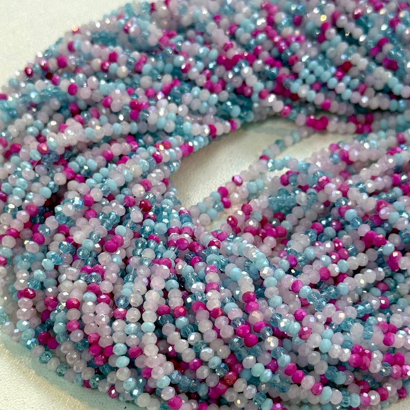 1mm Crystal rondelle beads strand 180 pcs, PBC1C122