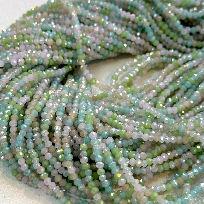 1mm Crystal rondelle beads strand 180 pcs, PBC1C123