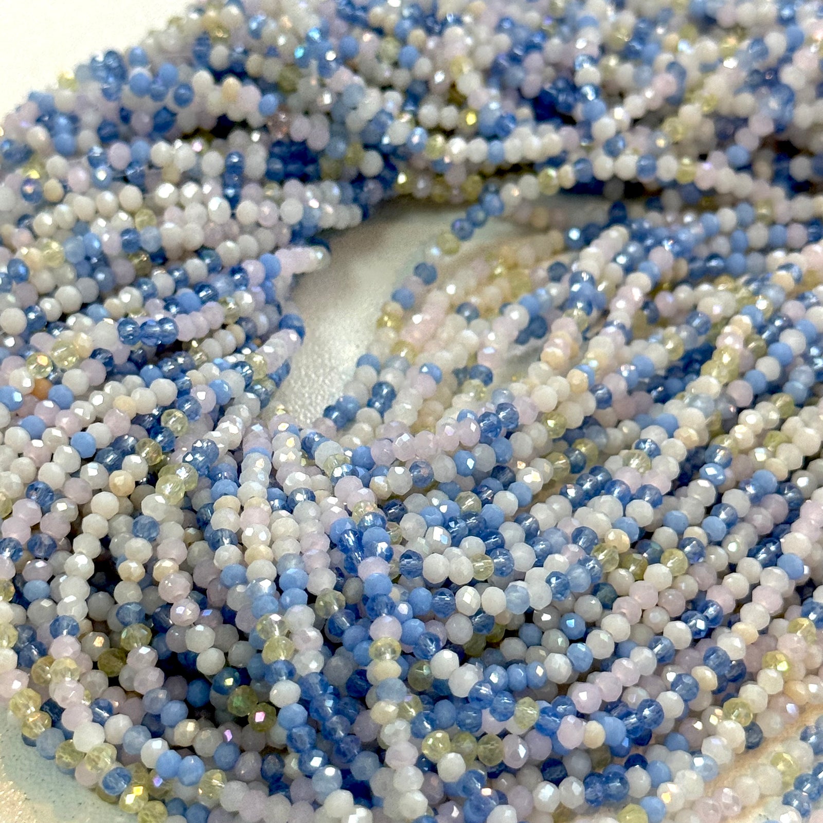 1mm Crystal rondelle beads strand 180 pcs, PBC1C124