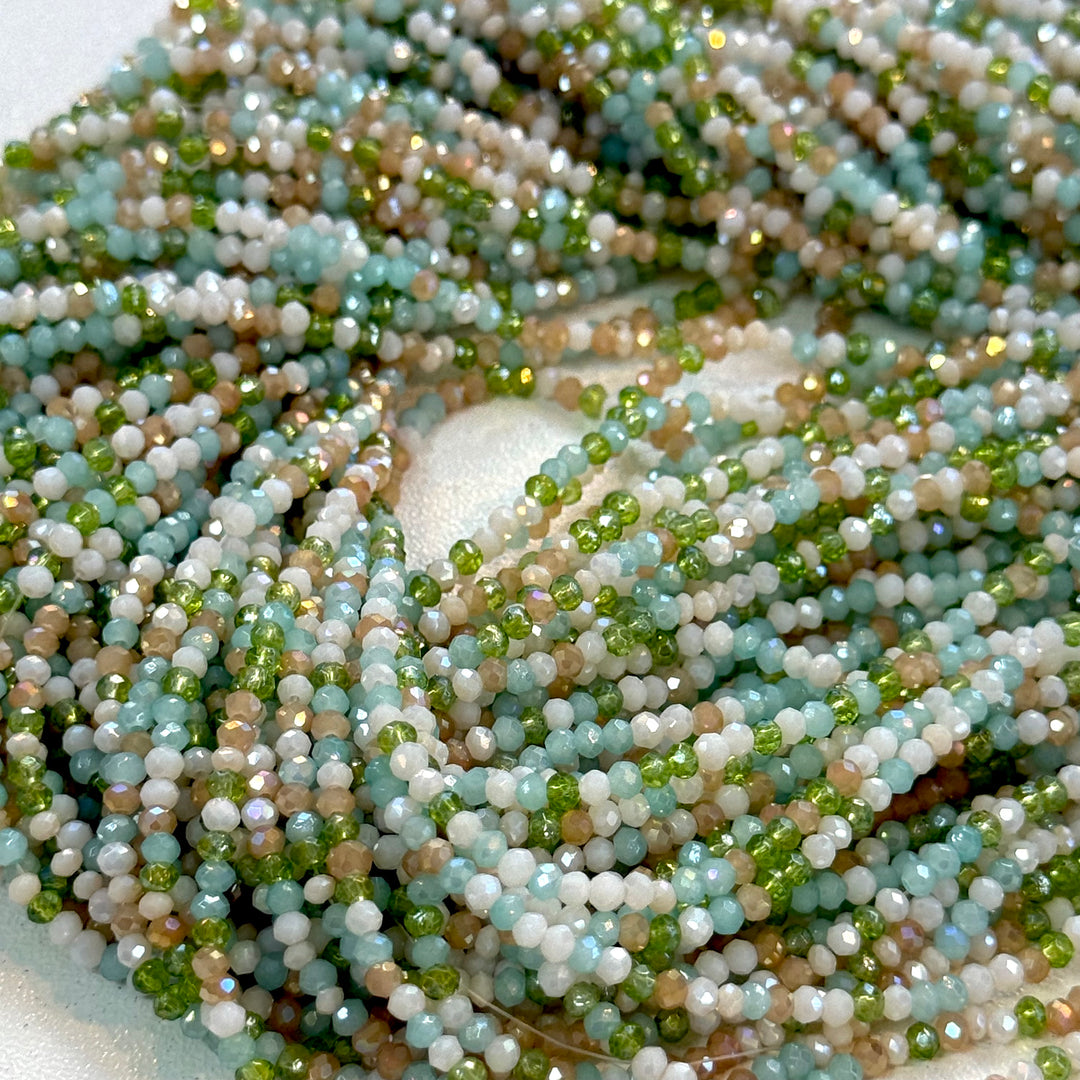 1mm Crystal rondelle beads strand 180 pcs, PBC1C125