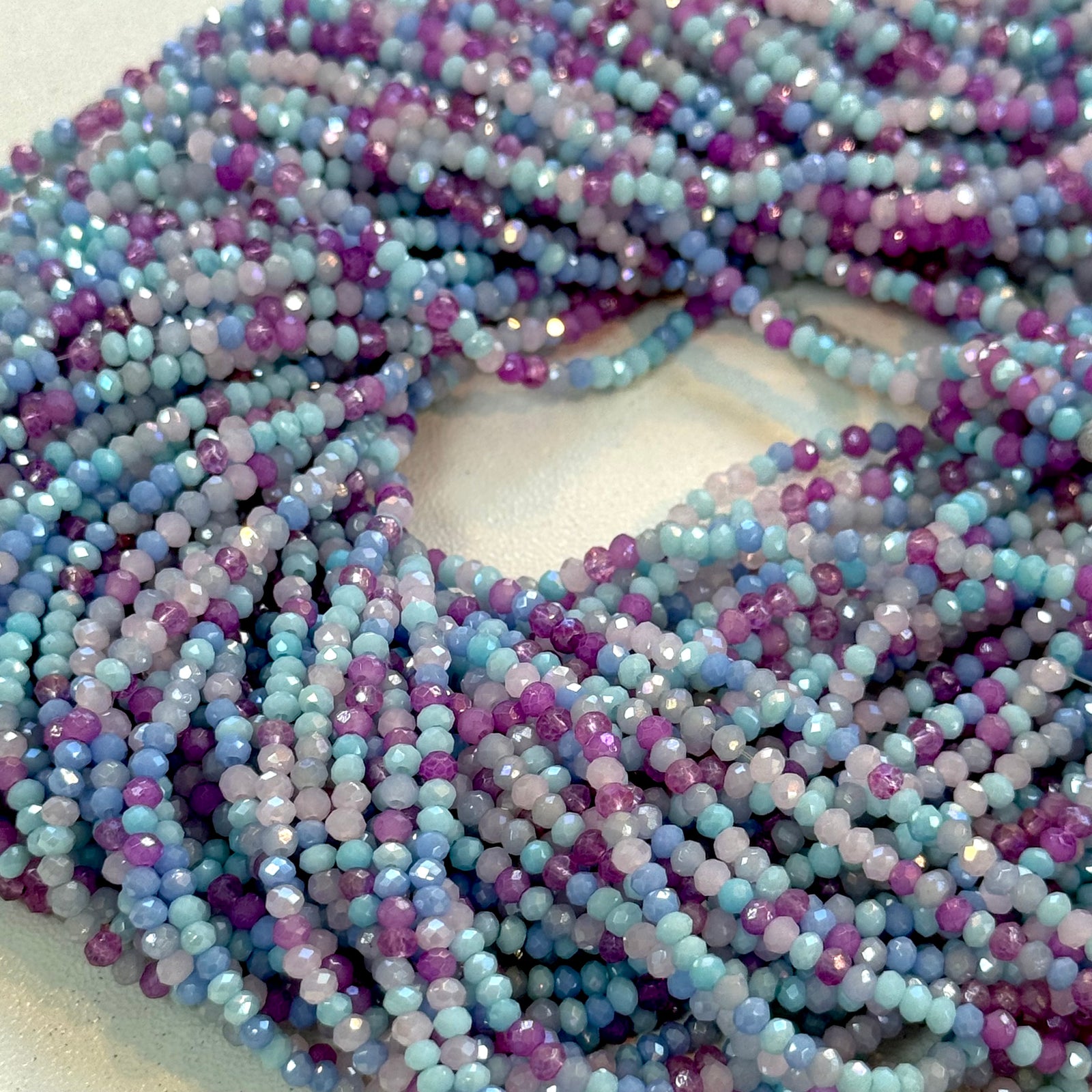 1mm Crystal rondelle beads strand 180 pcs, PBC1C126