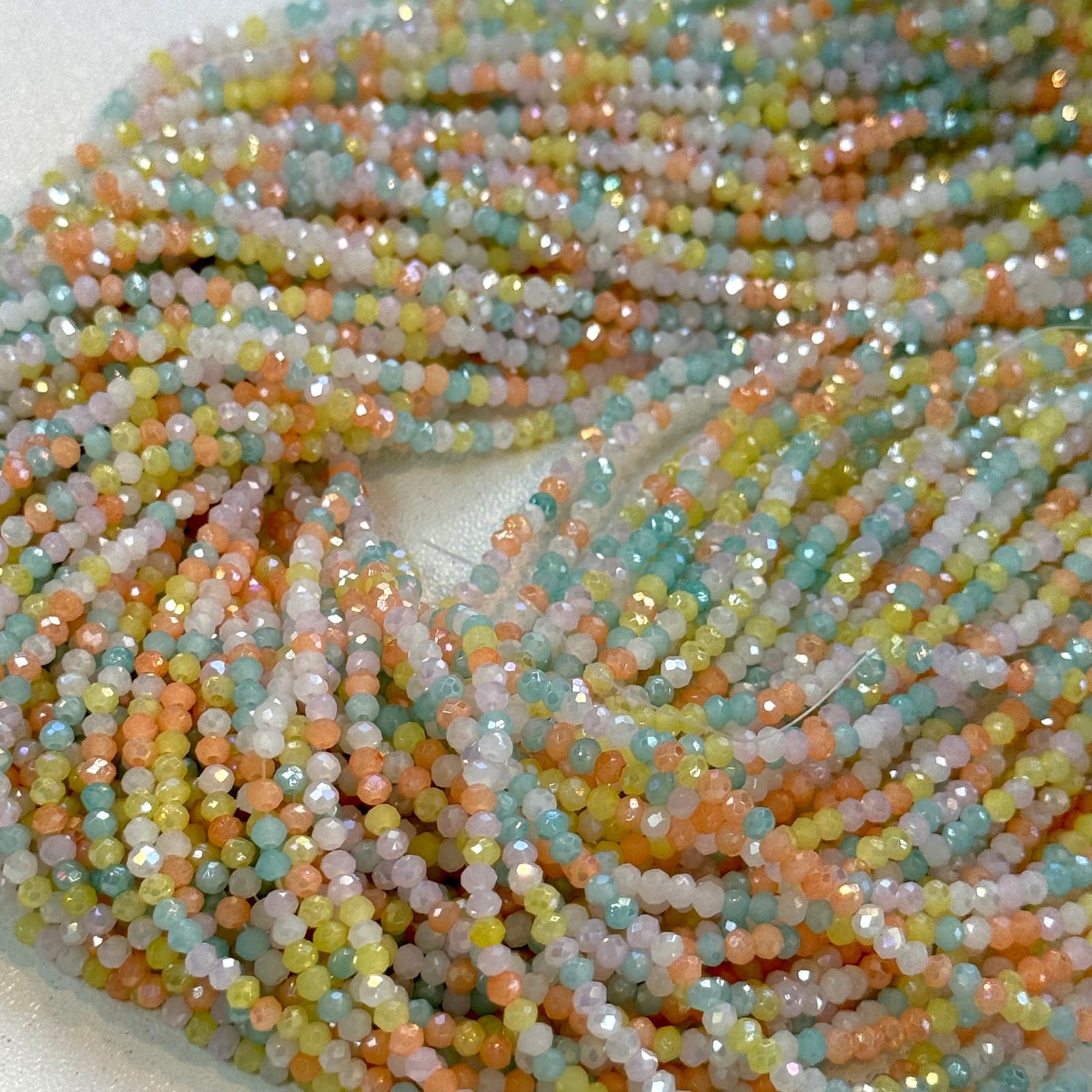 1mm Crystal rondelle beads strand 180 pcs, PBC1C127