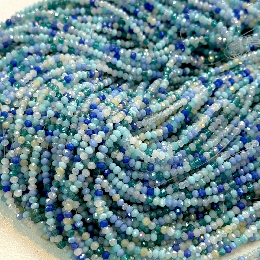 1mm Crystal rondelle beads strand 180 pcs, PBC1C129