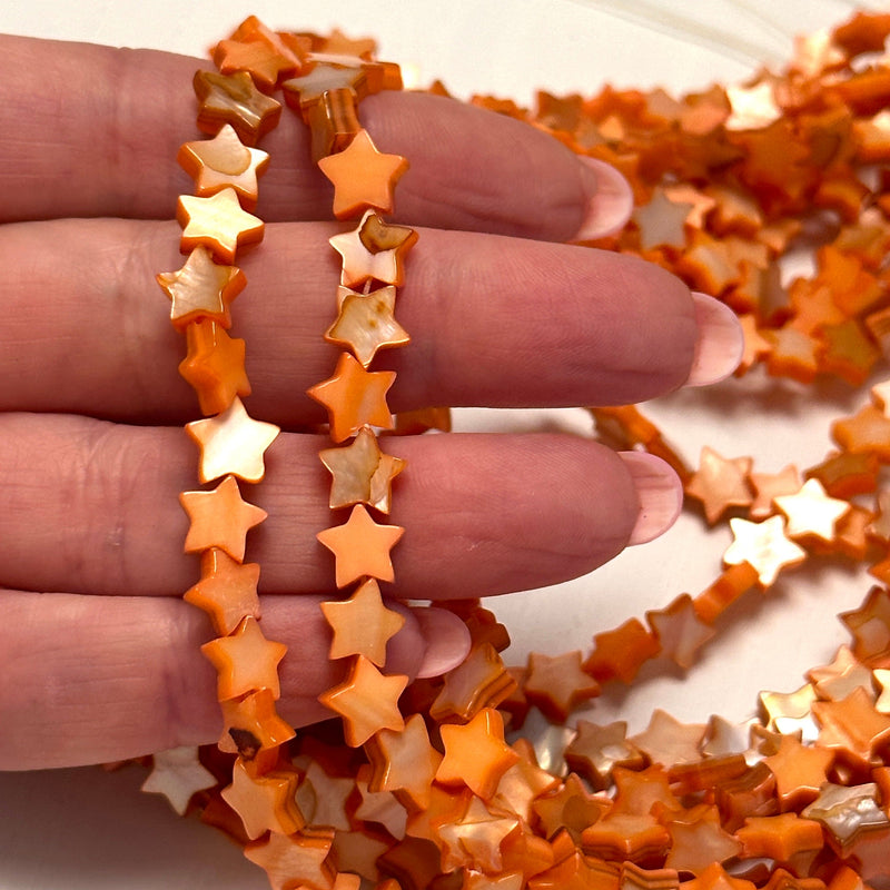 Perles en nacre étoile de 8 mm, étoile en nacre naturelle, brin de 54 perles