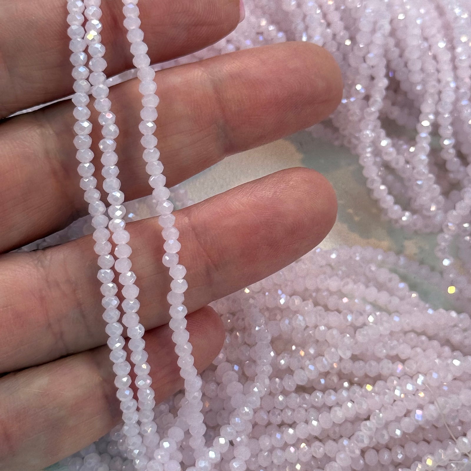 1mm Crystal rondelle beads strand 180 pcs, PBC1C37