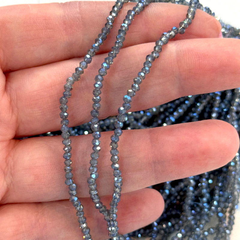 1mm Crystal rondelle beads strand 180 pcs, PBC1C6