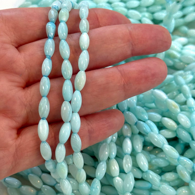 Natural Mother of Pearl Colored Rice Beads,15.5 Inches Strand