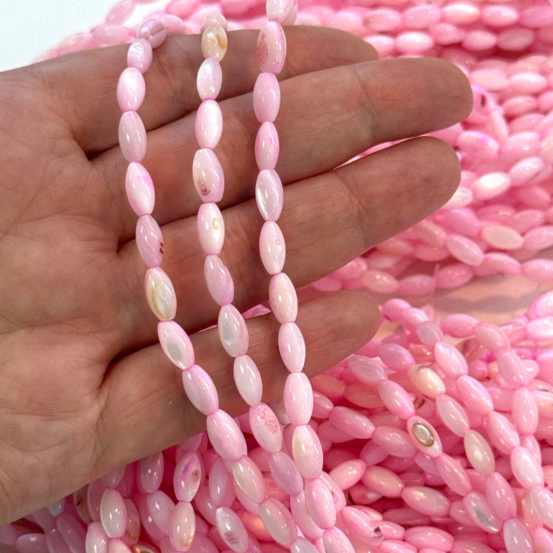Natural Mother of Pearl Colored Rice Beads,15.5 Inches Strand