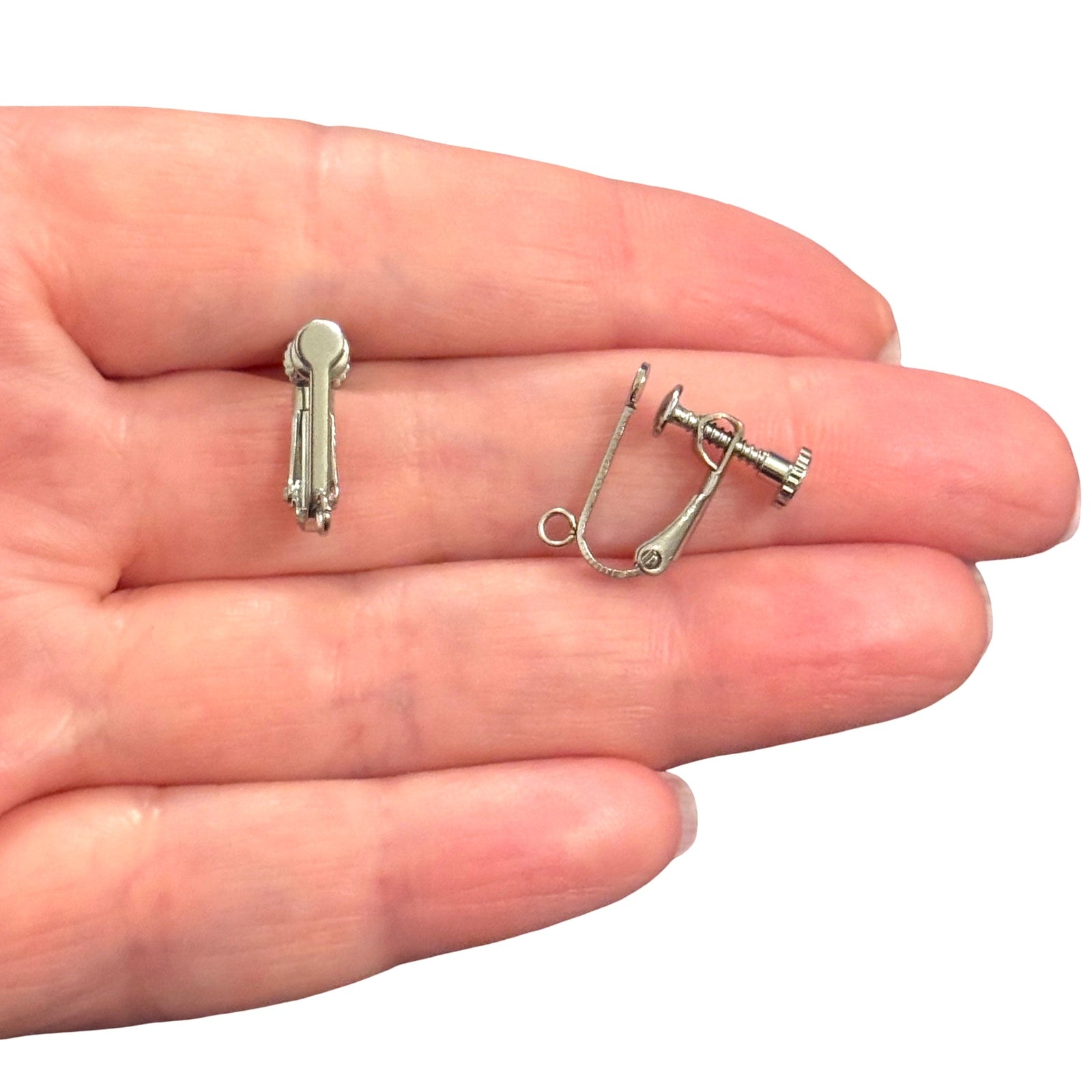 Stainless Steel Clip-On Earring Findings with Open Loop