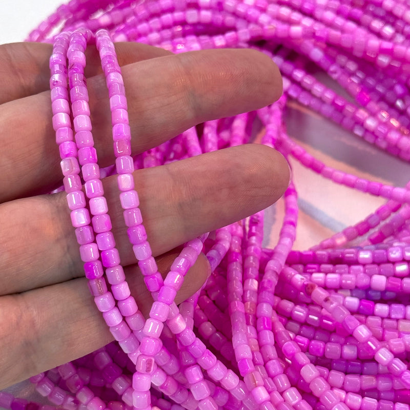 Natural Mother of Pearl Colored Cylinder Beads,15.5 Inches Strand