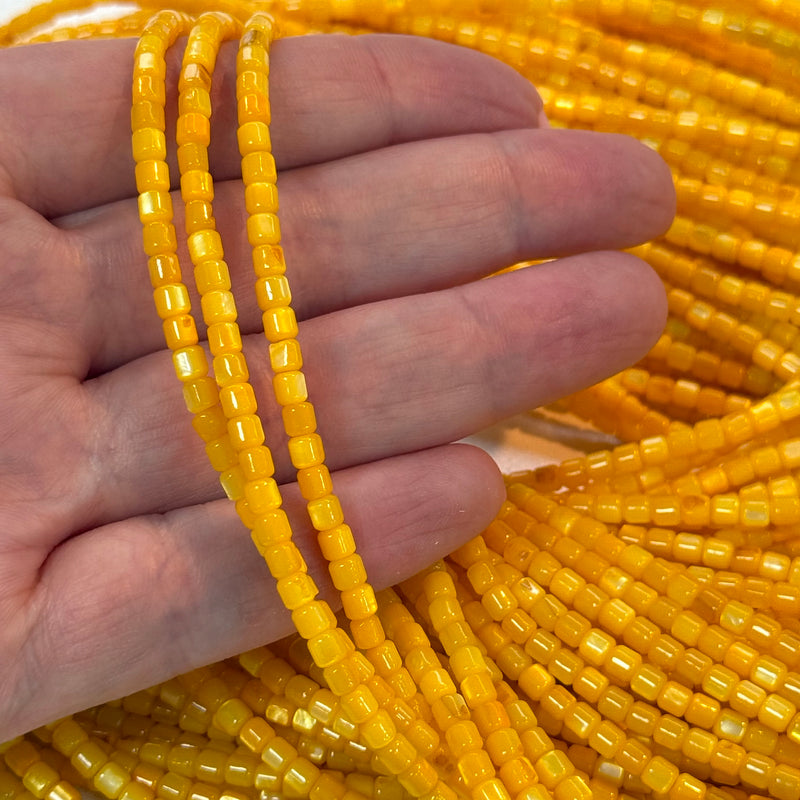 Natural Mother of Pearl Colored Cylinder Beads,15.5 Inches Strand