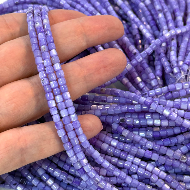 Natural Mother of Pearl Colored Cylinder Beads,15.5 Inches Strand