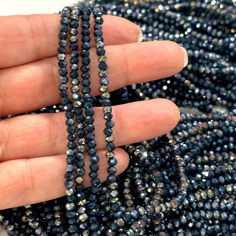 Crystal faceted rondelle 3mm Beads, PBC3C89,