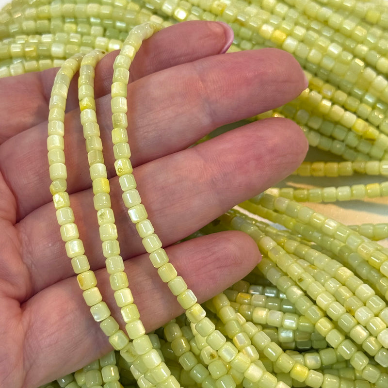 Natural Mother of Pearl Colored Cylinder Beads,15.5 Inches Strand