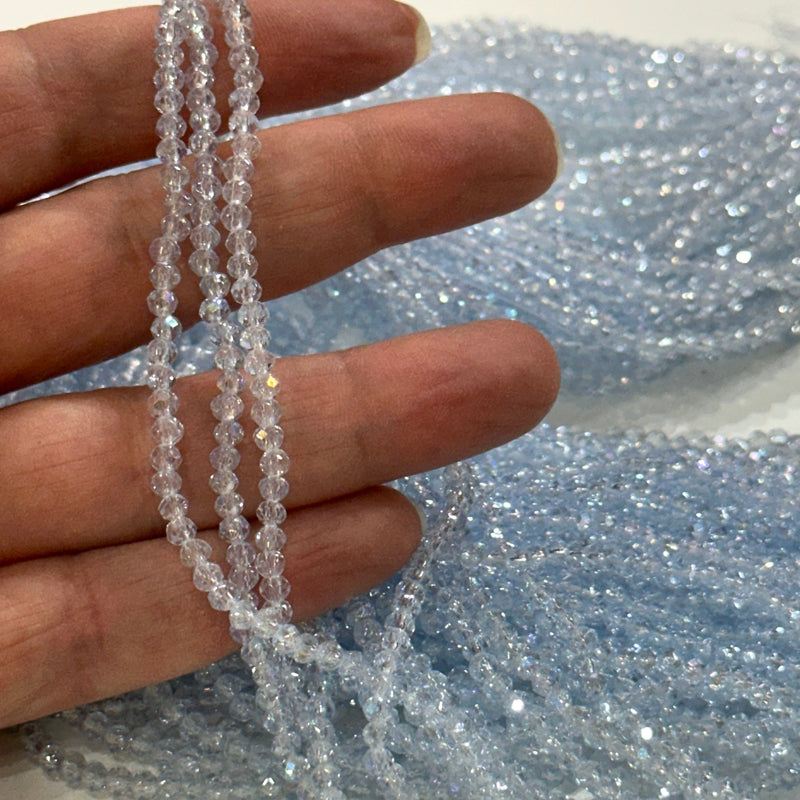 Crystal faceted rondelle 3mm Beads, PBC3C93,