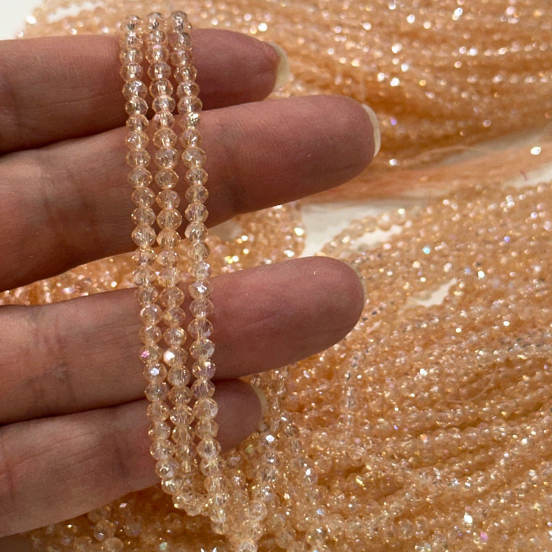 Crystal faceted rondelle 3mm Beads, PBC3C95