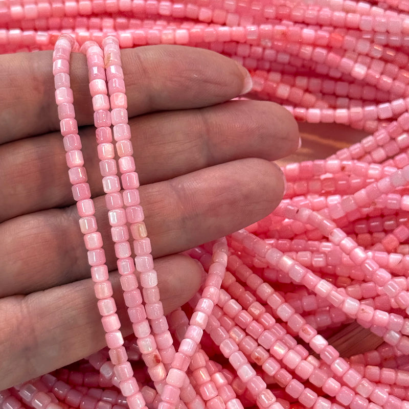 Natural Mother of Pearl Colored Cylinder Beads,15.5 Inches Strand