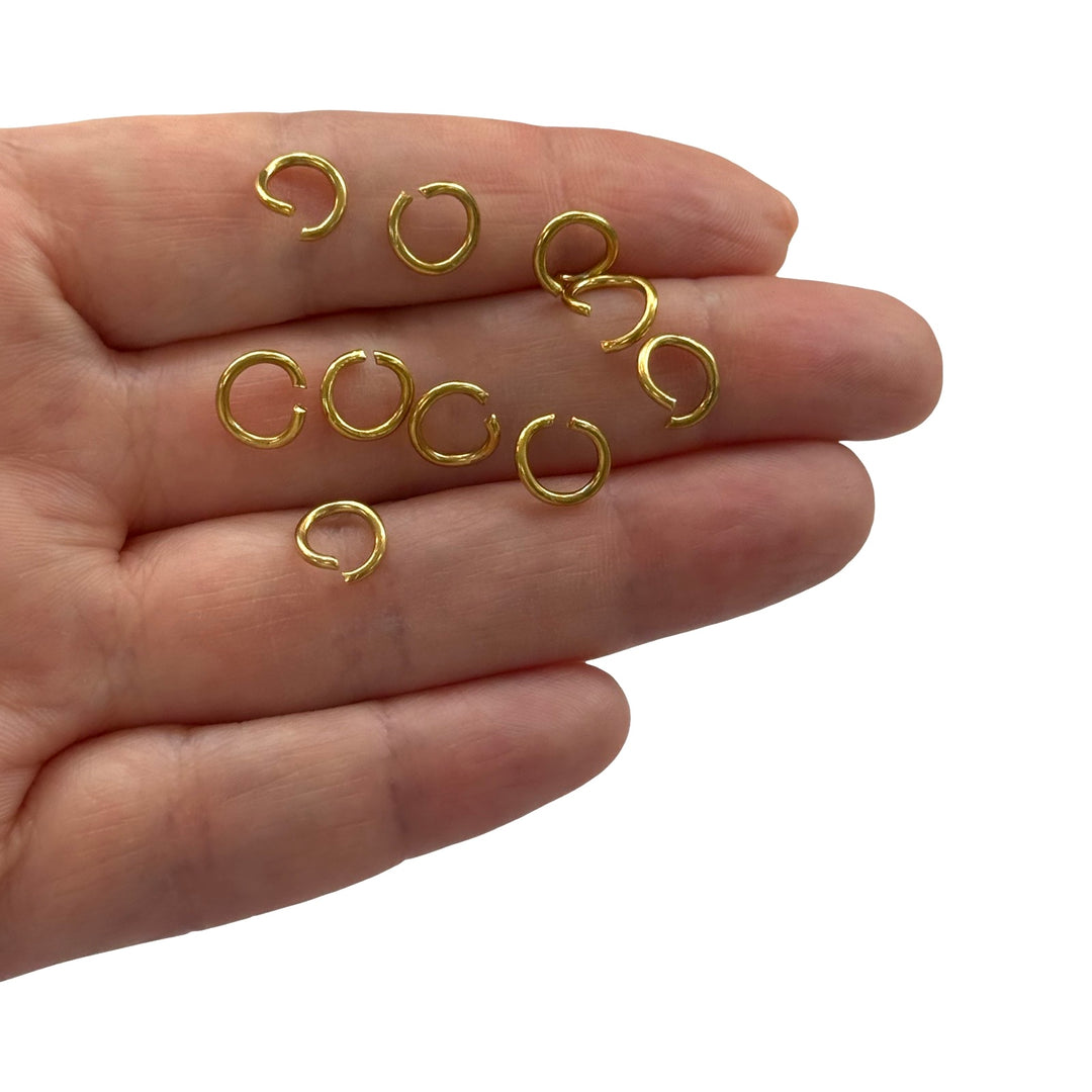 Stainless Steel 24Kt Gold Plated 8x1.2mm Open Jump Rings