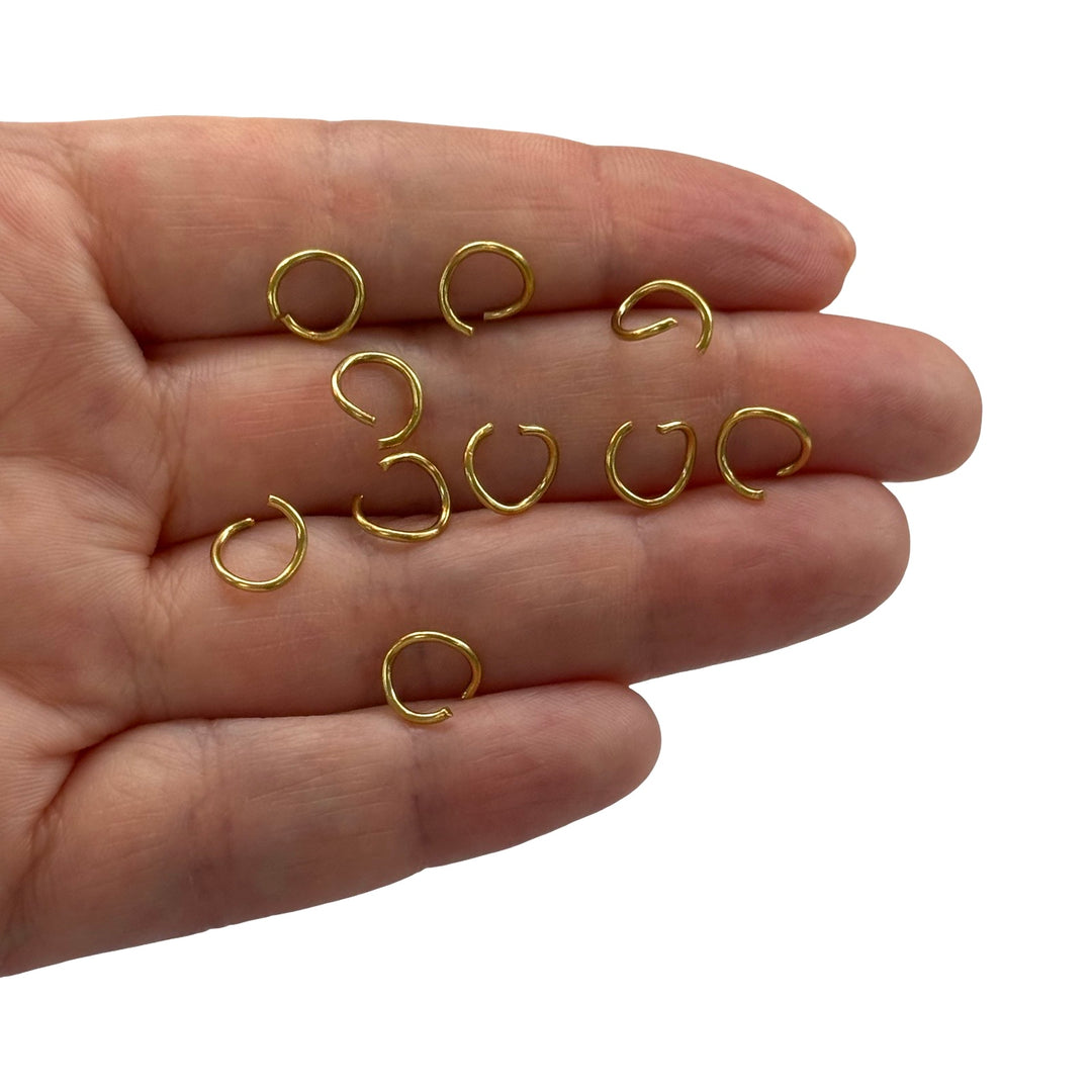 Stainless Steel 24Kt Gold Plated 8x1mm Open Jump Rings