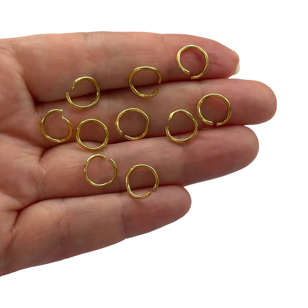 Stainless Steel 24Kt Gold Plated 10x1.2mm Open Jump Rings