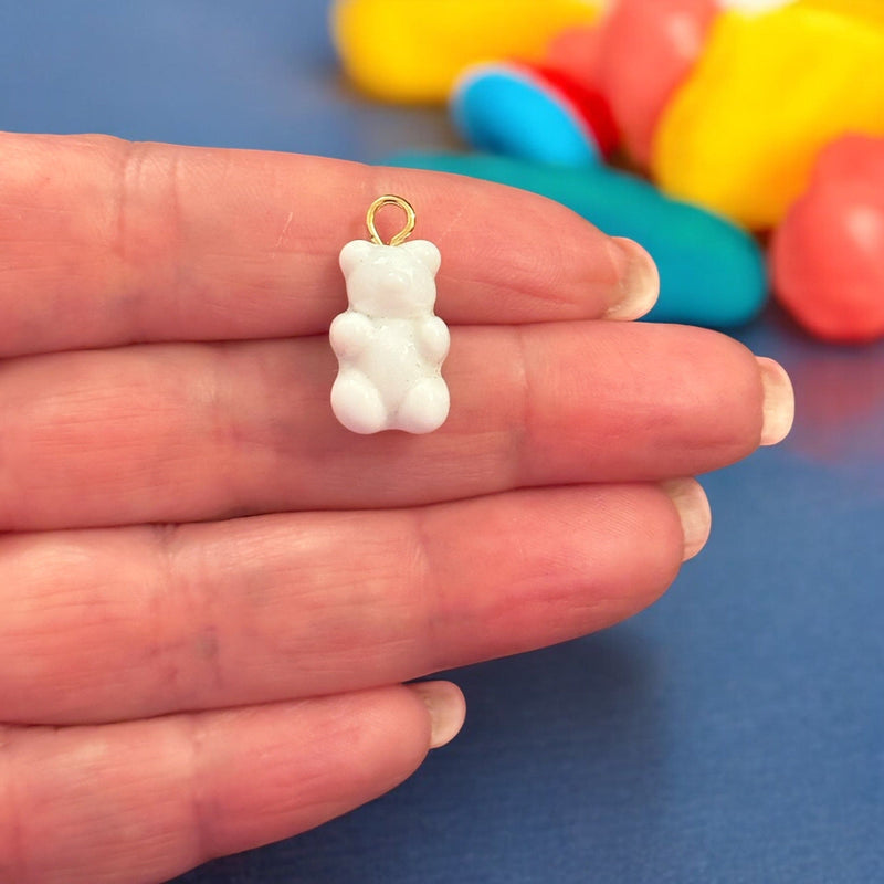 Hand Made Murano Glass Jelly Bear Charm, Murano Bear Pendant, Gummy Bear Earring Charm