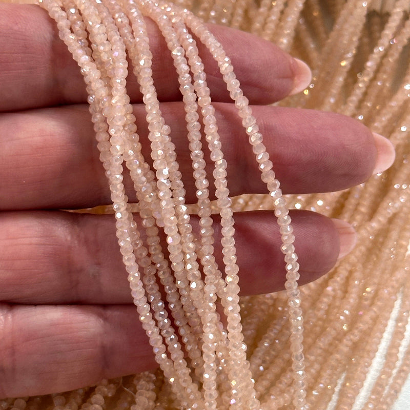 Perles rondelles de cristal 1mm brin 170 pcs, PBC1C11