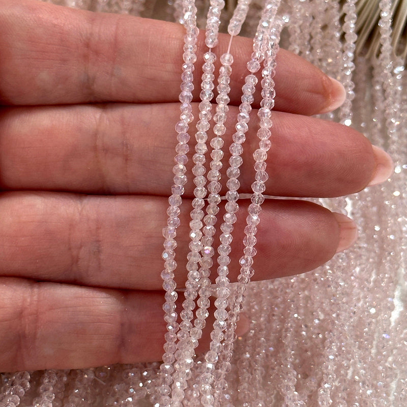 Perles rondelles de cristal 1mm brin 170 pcs, PBC1C39