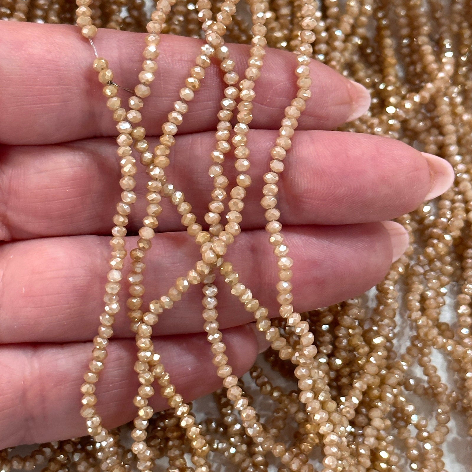 1mm Crystal rondelle beads strand 180 pcs, PBC1C44