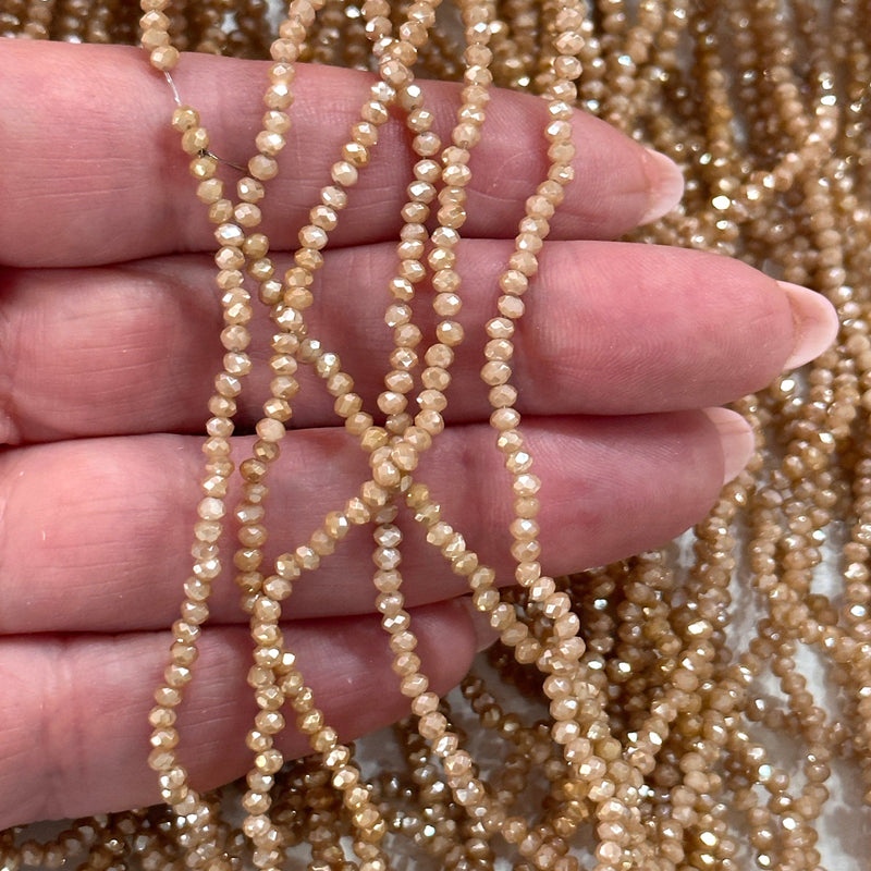 1mm Crystal rondelle beads strand 170 pcs, PBC1C44