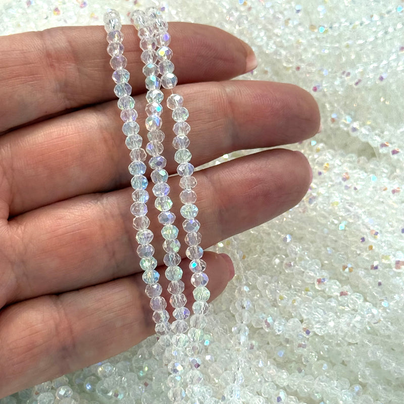 Crystal faceted rondelle 3mm Beads, PBC3C57