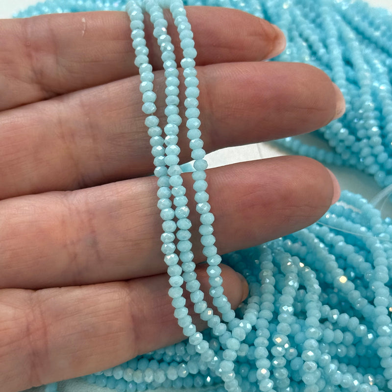 Perles rondelles de cristal 1mm brin 170 pcs, PBC1C39